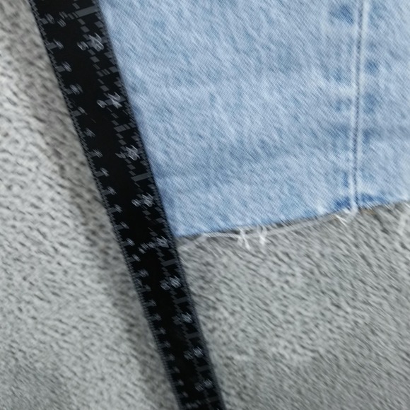 Levis 501 Jeans Womens 31 Blue Skinny Button Fly Light Wash Faded Raw Hem Boho - Picture 8 of 11